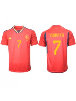 Billige Spania Alvaro Morata #7 Hjemmedrakt VM 2022 Kortermet